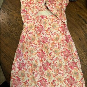 Cotton Candy Floral Women’s Dress in Pink and Cream